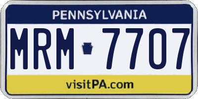 PA license plate MRM7707
