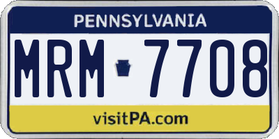 PA license plate MRM7708