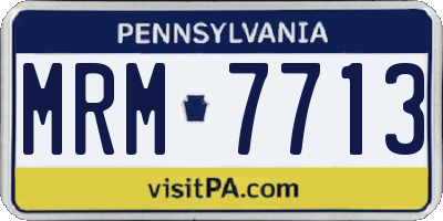 PA license plate MRM7713