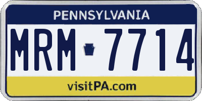 PA license plate MRM7714