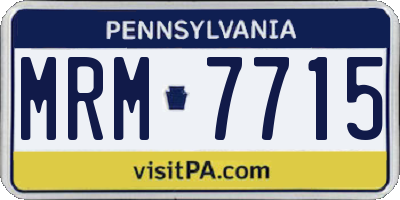 PA license plate MRM7715