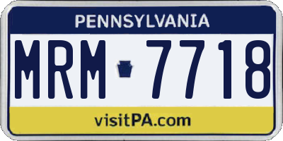 PA license plate MRM7718