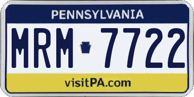 PA license plate MRM7722