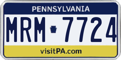 PA license plate MRM7724