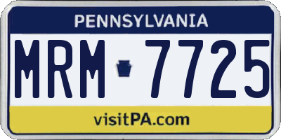PA license plate MRM7725