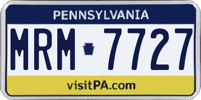 PA license plate MRM7727