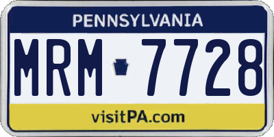 PA license plate MRM7728