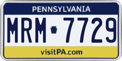 PA license plate MRM7729