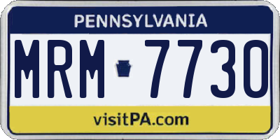 PA license plate MRM7730