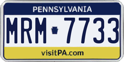PA license plate MRM7733