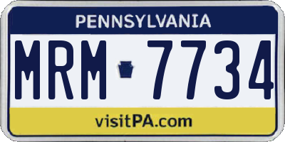PA license plate MRM7734