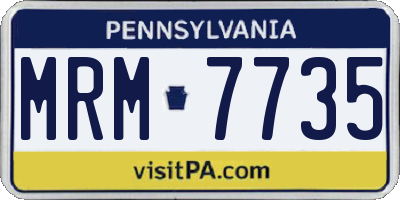 PA license plate MRM7735