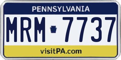 PA license plate MRM7737