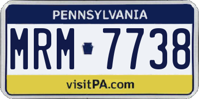 PA license plate MRM7738