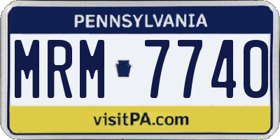 PA license plate MRM7740
