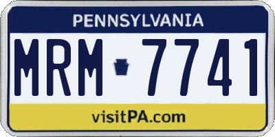 PA license plate MRM7741