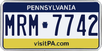 PA license plate MRM7742