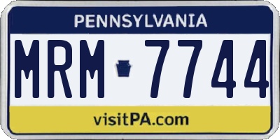 PA license plate MRM7744