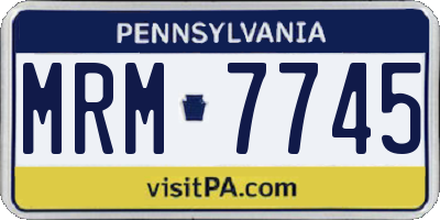 PA license plate MRM7745