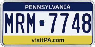 PA license plate MRM7748