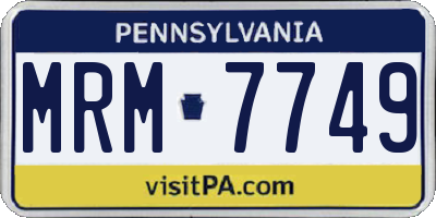 PA license plate MRM7749