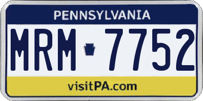 PA license plate MRM7752