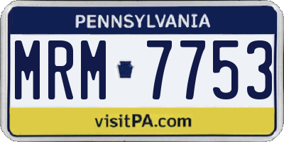 PA license plate MRM7753