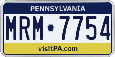 PA license plate MRM7754