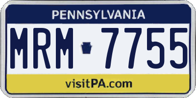 PA license plate MRM7755