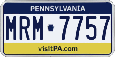 PA license plate MRM7757