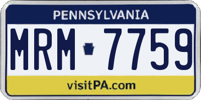 PA license plate MRM7759
