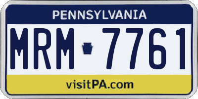 PA license plate MRM7761