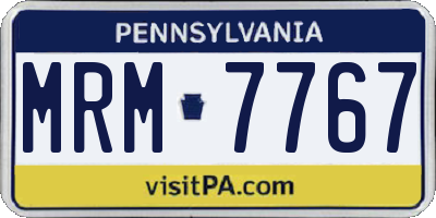 PA license plate MRM7767