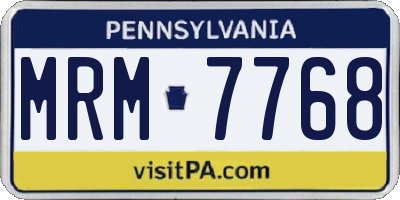 PA license plate MRM7768