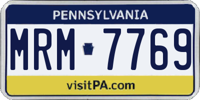 PA license plate MRM7769