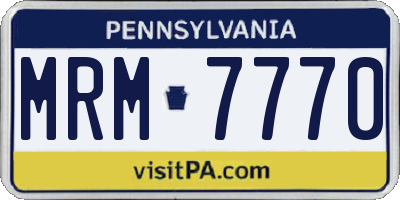 PA license plate MRM7770