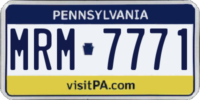 PA license plate MRM7771