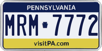 PA license plate MRM7772