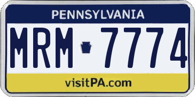 PA license plate MRM7774