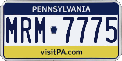 PA license plate MRM7775