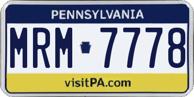 PA license plate MRM7778