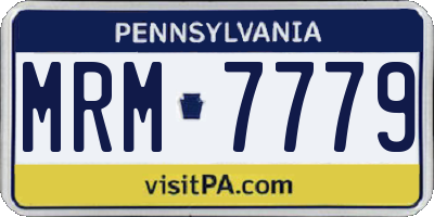 PA license plate MRM7779