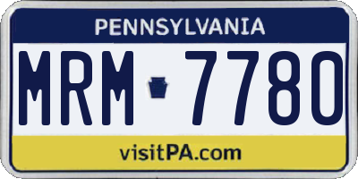 PA license plate MRM7780