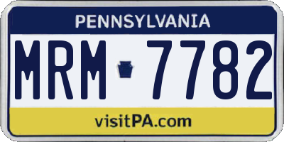 PA license plate MRM7782