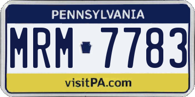 PA license plate MRM7783
