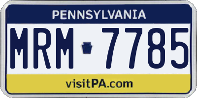 PA license plate MRM7785