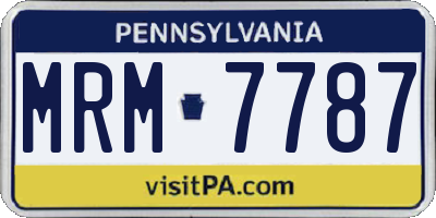 PA license plate MRM7787