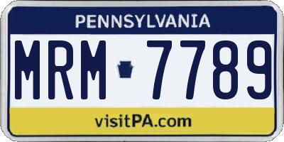 PA license plate MRM7789