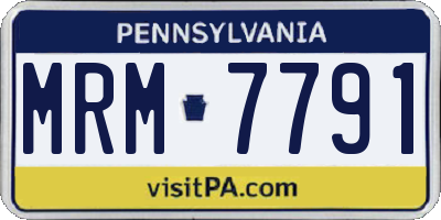 PA license plate MRM7791