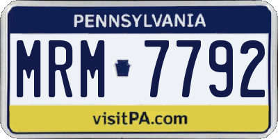 PA license plate MRM7792